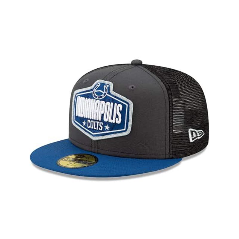 NFL Indianapolis Colts Draft 59Fifty Fitted (BFQ3445) - Grey New Era Caps